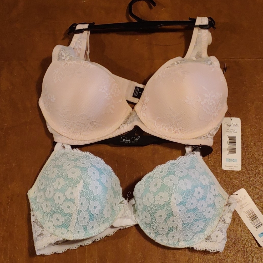 2 NWT Rene Rofe bras size 34C